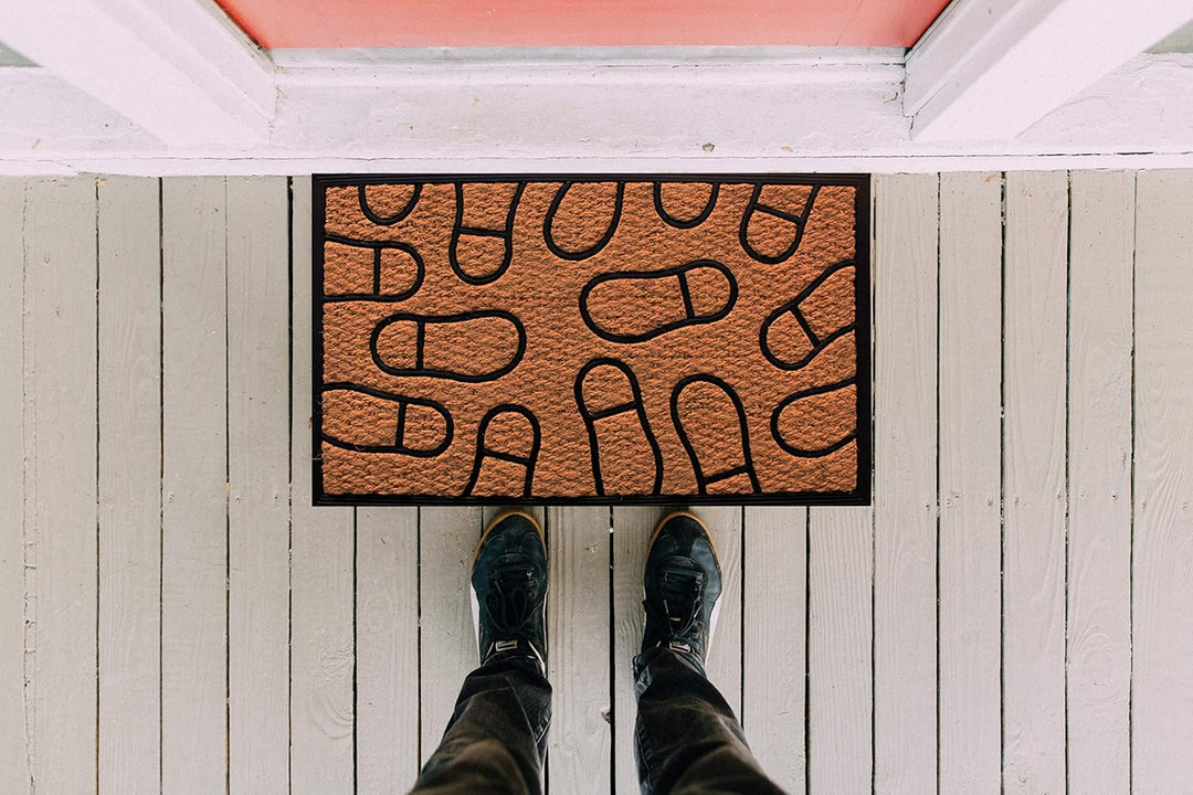 LIVEVIE Brickhouse Front Door Mat, Stylish Low-Profile Doormat for Indoor/Outdoor Entrance, Welcome Mat