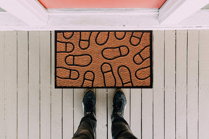 LIVEVIE Brickhouse Front Door Mat, Stylish Low-Profile Doormat for Indoor/Outdoor Entrance, Welcome Mat