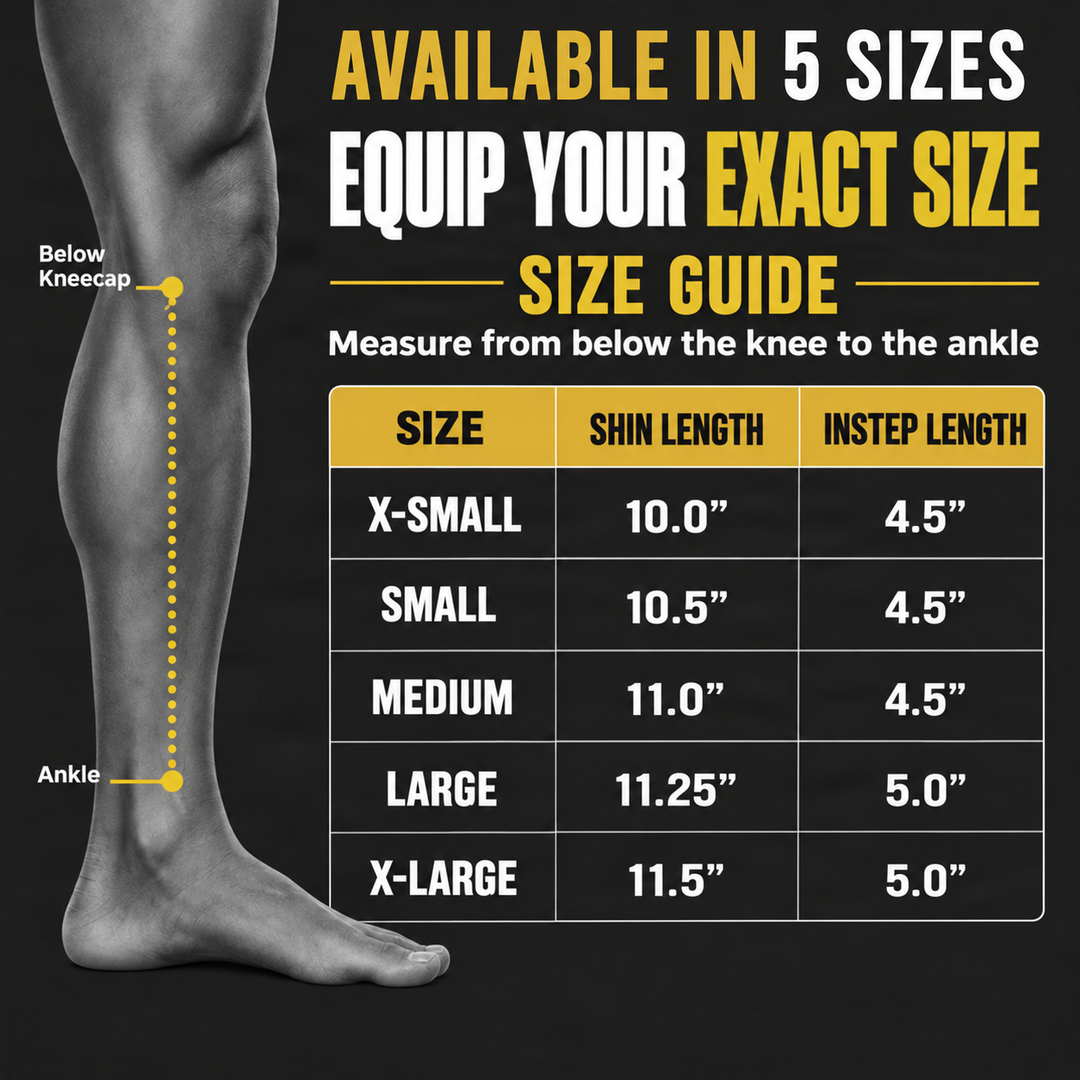Amber Fight Gear Nylon Shin &amp; Instep Protectors with EVA Foam, Multiple Sizes