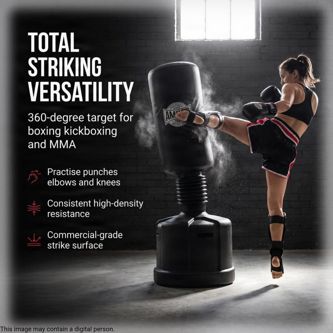 Amber Fight Gear Freestanding Heavy Duty Boxing Punching Bag with Solid Base