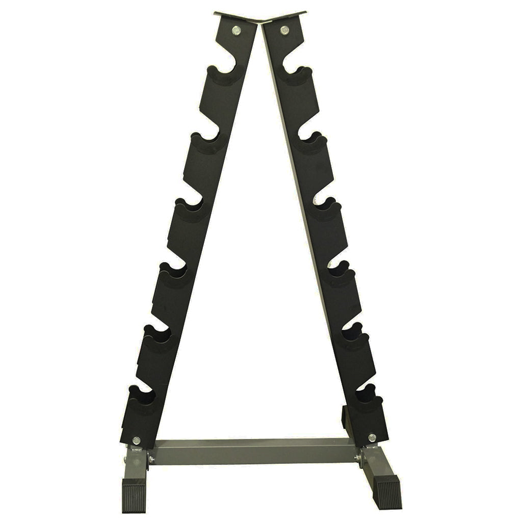 Maximize Floor Space with Our A-Frame Dumbbell Rack Stand - Solid Construction, Anti-Scratch, Holds 6 Pairs, Great Gift Idea and Backed by 1-Year Warranty!