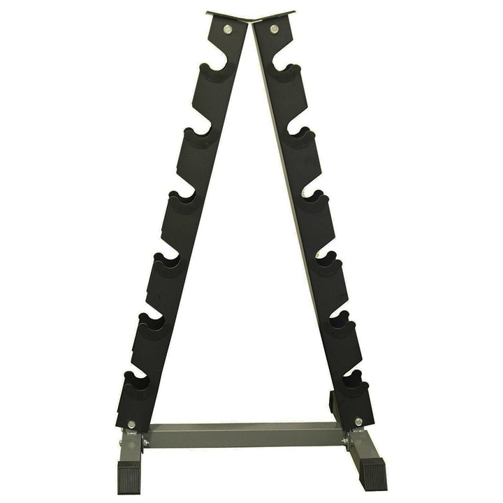 Maximize Floor Space with Our A-Frame Dumbbell Rack Stand - Solid Construction, Anti-Scratch, Holds 6 Pairs, Great Gift Idea and Backed by 1-Year Warranty!