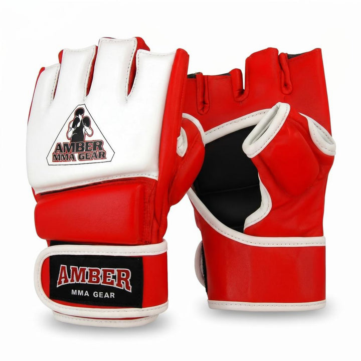 Amber Fight Gear Premium Leather MMA Amateur Competition Gloves: Durable, Stylish Gear for Versatile Usage in Training and Competition