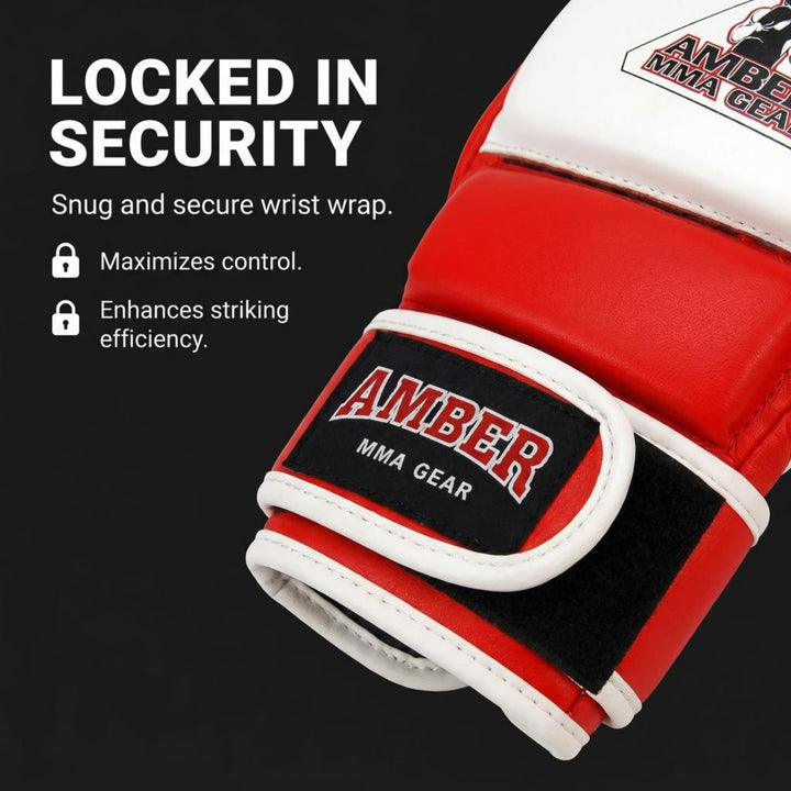 Amber Fight Gear Premium Leather MMA Amateur Competition Gloves: Durable, Stylish Gear for Versatile Usage in Training and Competition
