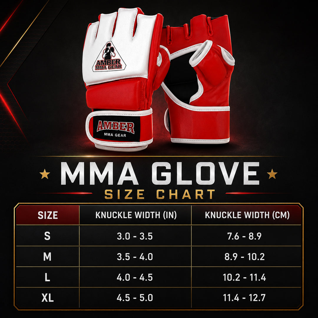 Amber Fight Gear Premium Leather MMA Amateur Competition Gloves: Durable, Stylish Gear for Versatile Usage in Training and Competition