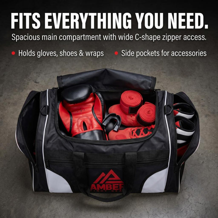 Amber Fight GearHoldallGym Bag Duffle Mesh Bags Workout Bag Gym Bagfor Boxing, MMA, Kickboxing Wrestling, or Active Athlete Bag. It?s a Breathable Duffel Bag for Sweaty Clothes and Equipment