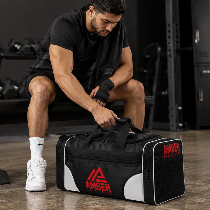 Amber Fight GearHoldallGym Bag Duffle Mesh Bags Workout Bag Gym Bagfor Boxing, MMA, Kickboxing Wrestling, or Active Athlete Bag. It?s a Breathable Duffel Bag for Sweaty Clothes and Equipment