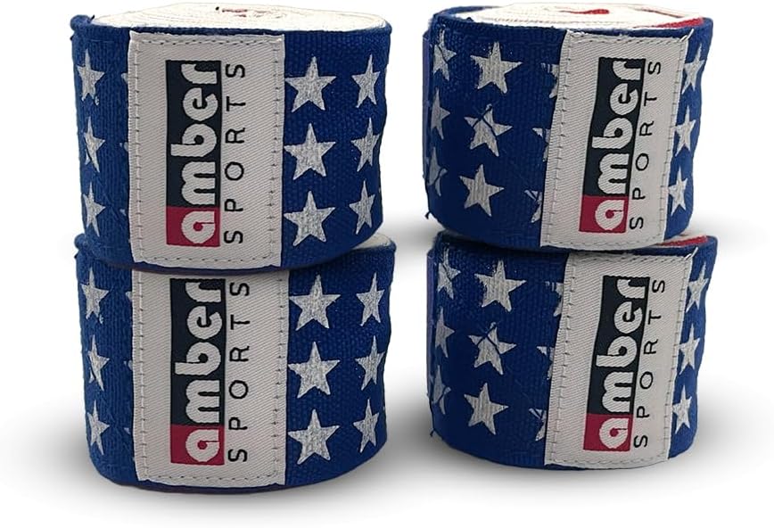 Amber Fight Gear USA Flag 180-Inch Polyester Boxing Hand Wraps