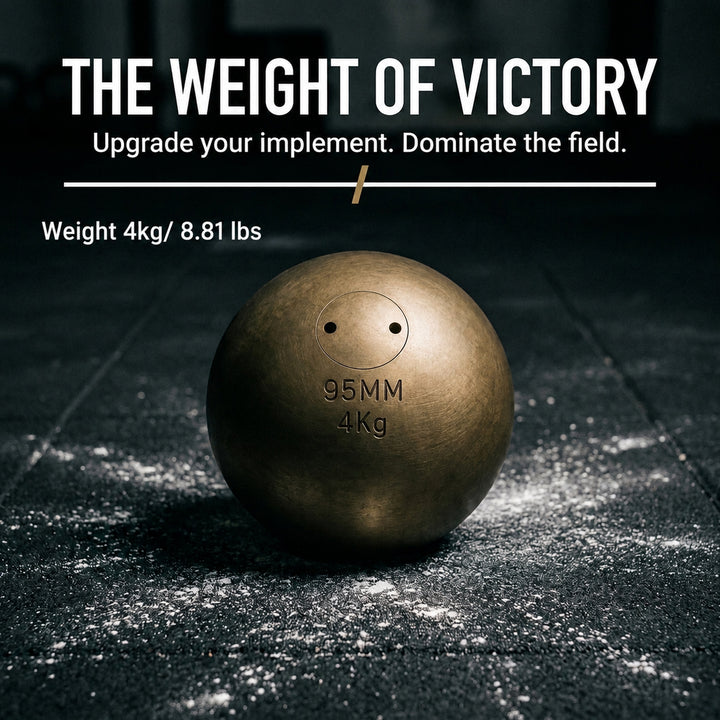 Amber Fight Gear Precision Brass Shotput IAAF Compliant, Superior Grip &amp; Weight Calibration for Competitive Performance