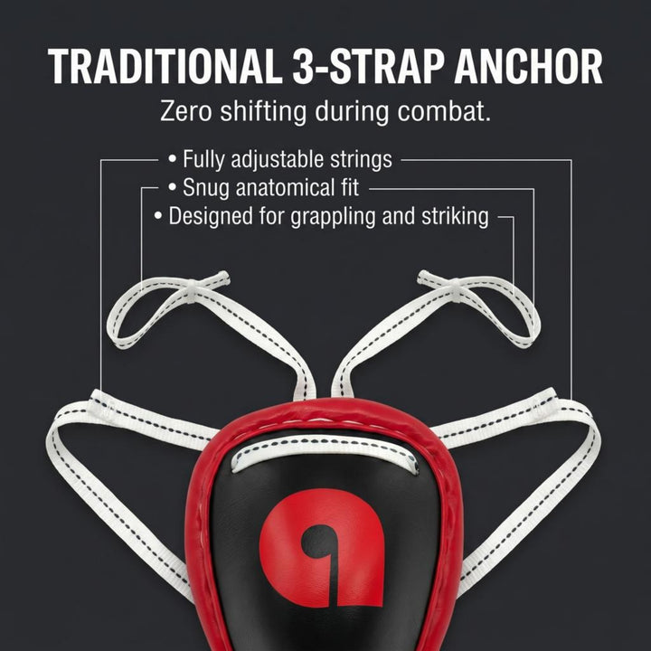 Traditional Steel Cup Groin Protector for Kickboxing, Muay Thai, MMA, Ultimate Protection, Padded Outer Cup, Adjustable Straps, Secure Fit Durable Steel Core