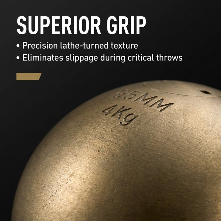 Amber Fight Gear Precision Brass Shotput IAAF Compliant, Superior Grip &amp; Weight Calibration for Competitive Performance
