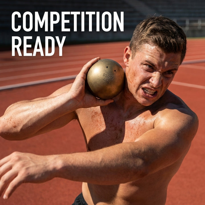 Amber Fight Gear Precision Brass Shotput IAAF Compliant, Superior Grip &amp; Weight Calibration for Competitive Performance