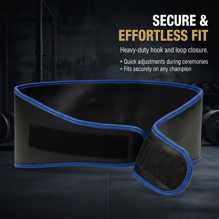 Amber Fight Gear Synthetic Leather Basic Championship Boxing Belt Customizable Engraving, Secure Hook and Loop Closure