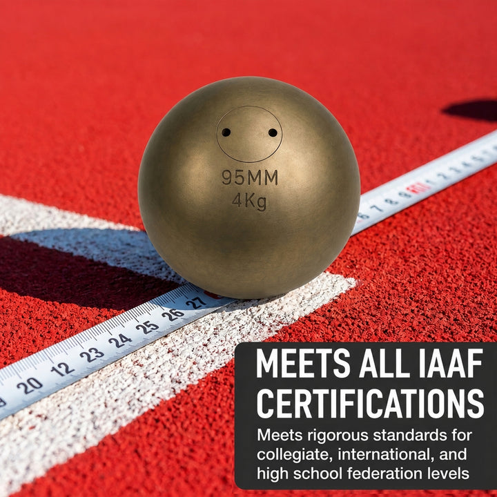 Amber Fight Gear Precision Brass Shotput IAAF Compliant, Superior Grip &amp; Weight Calibration for Competitive Performance
