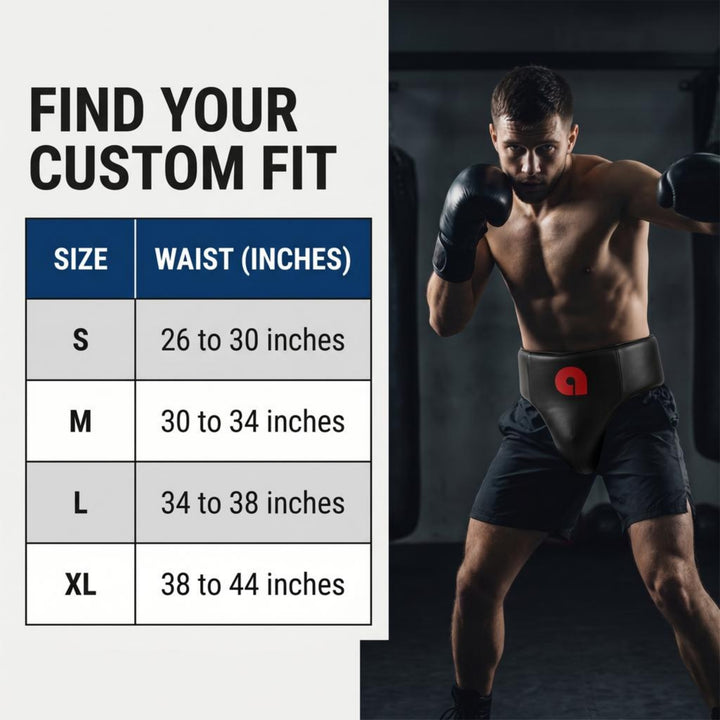Deluxe Boxing MMA Groin Abdominal Protector - Comfortable Ultimate Protection for Contact Sports - Perfect for Gym &amp; Workout Use (Small)