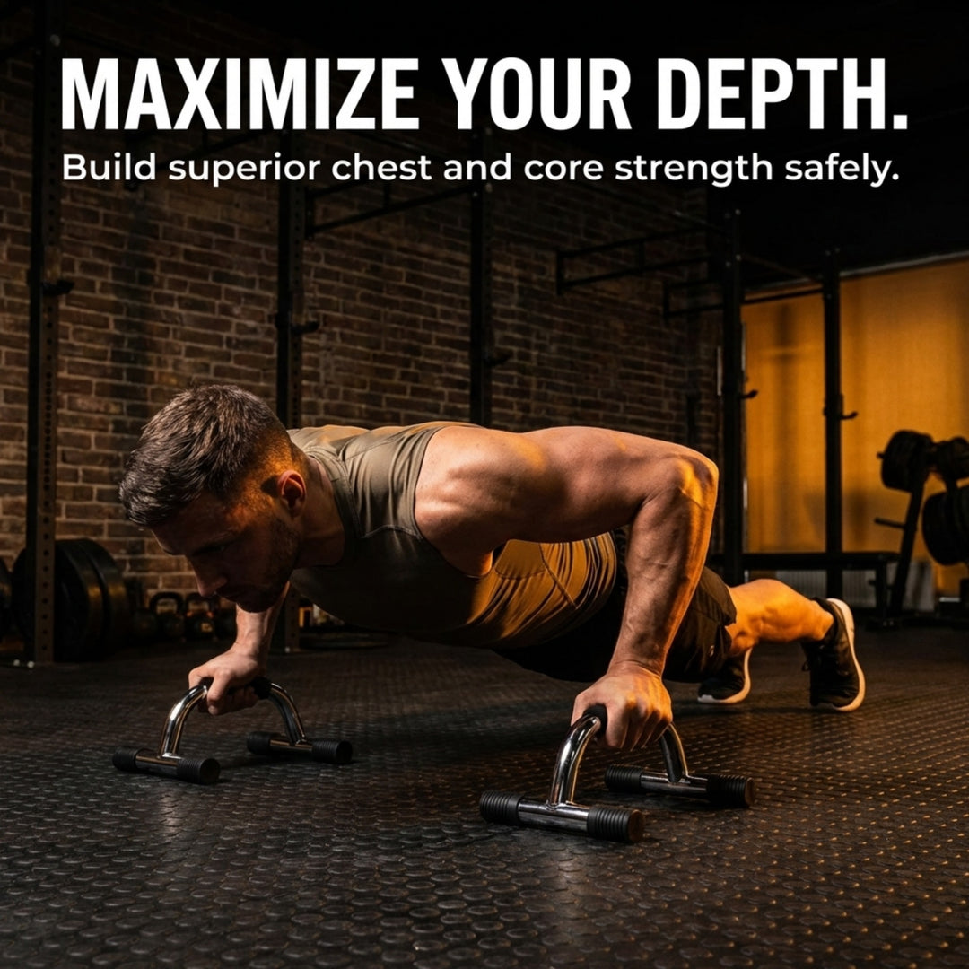 Enhance Upper Body Strength: Training Push Up Bars for Shoulders, Chest &amp; Core - Non-Skid Feet, Compact &amp; Portable