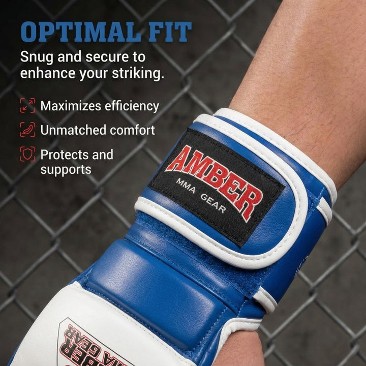 Amber Fight Gear Premium Leather MMA Amateur Competition Gloves: Durable, Stylish Gear for Versatile Usage in Training and Competition