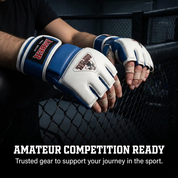 Amber Fight Gear Premium Leather MMA Amateur Competition Gloves: Durable, Stylish Gear for Versatile Usage in Training and Competition