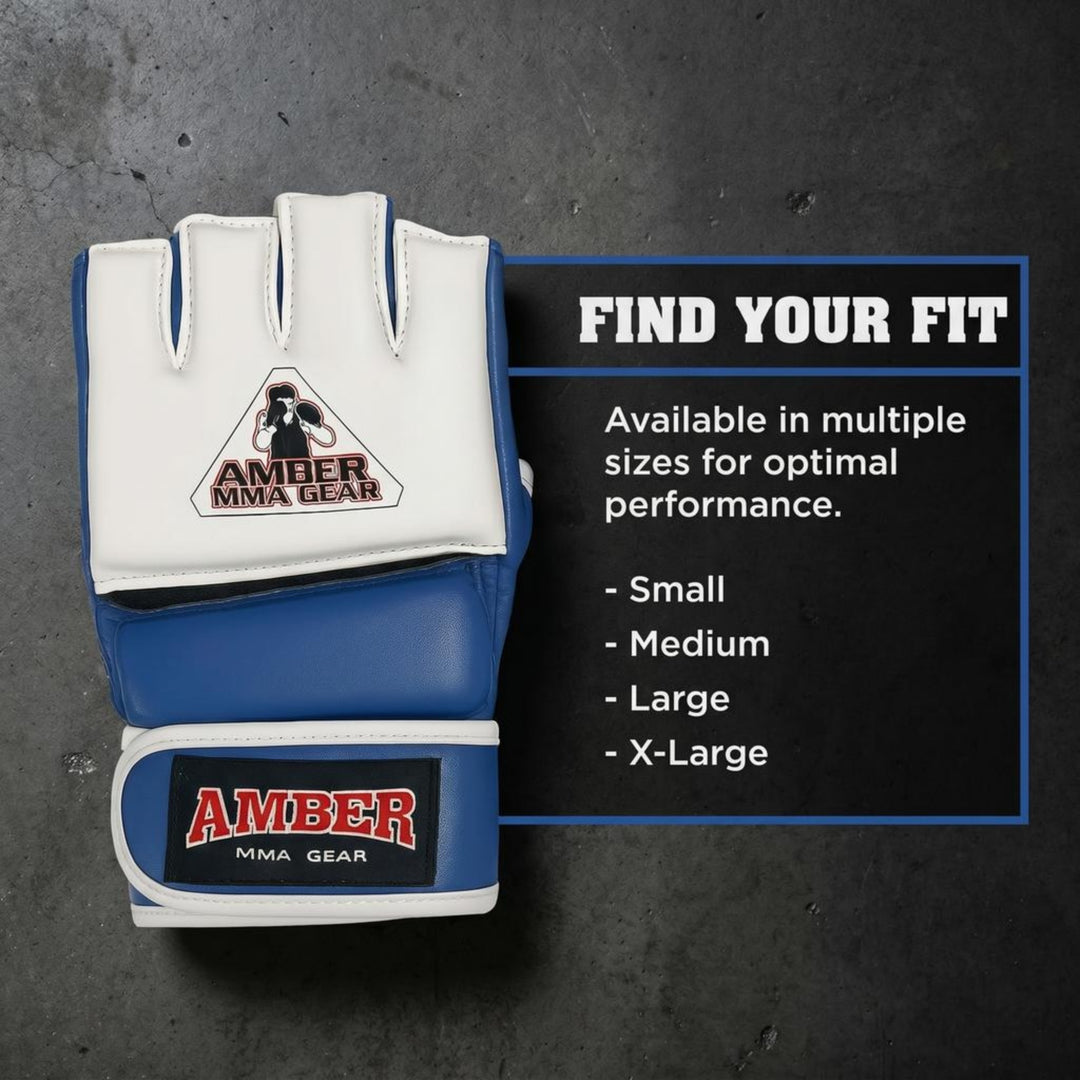 Amber Fight Gear Premium Leather MMA Amateur Competition Gloves: Durable, Stylish Gear for Versatile Usage in Training and Competition