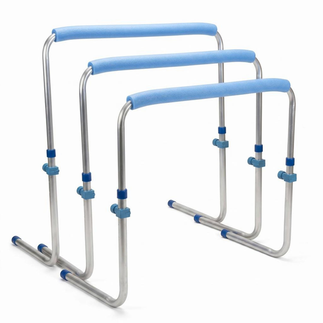 AMBER Track and Field Self Return Aluminum Hurdle Midi Adjustable from 23 inch to 34 inches (Set of 3)