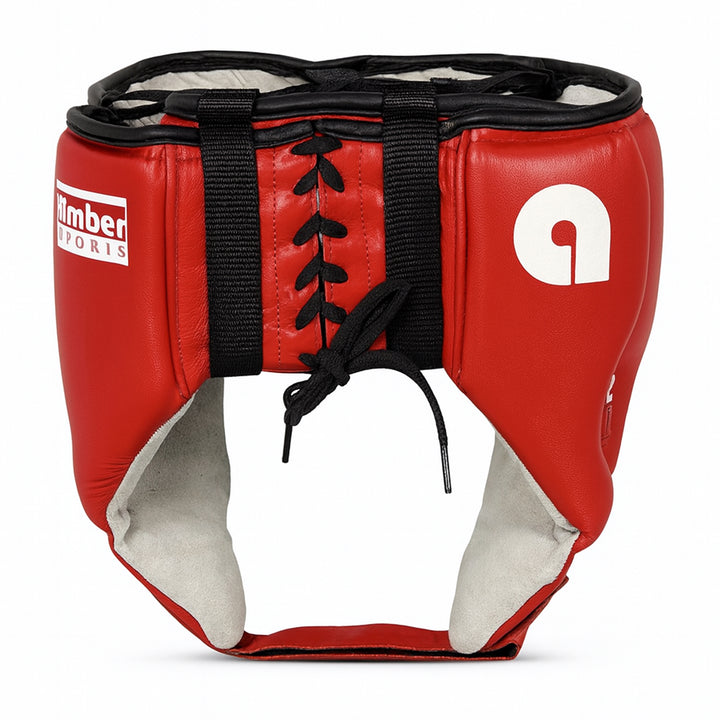 Amber Fight Gear Leather Open Face Boxing Headgear No Cheek, Multiple Sizes