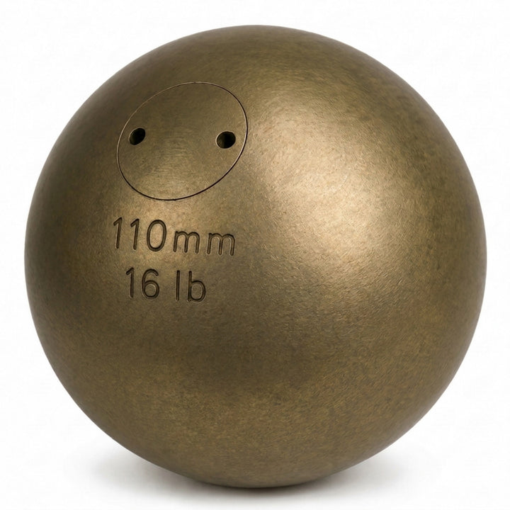 Amber Fight Gear Precision Brass Shotput IAAF Compliant, Superior Grip &amp; Weight Calibration for Competitive Performance