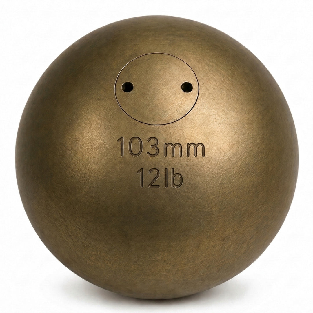 Amber Fight Gear Precision Brass Shotput IAAF Compliant, Superior Grip &amp; Weight Calibration for Competitive Performance