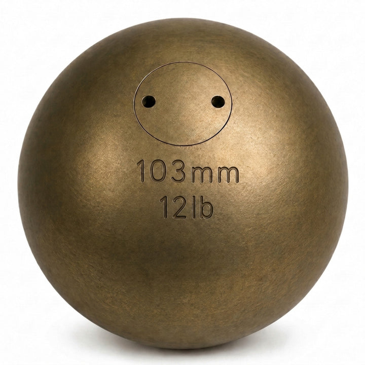 Amber Fight Gear Precision Brass Shotput IAAF Compliant, Superior Grip &amp; Weight Calibration for Competitive Performance