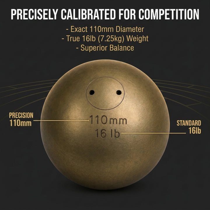 Amber Fight Gear Precision Brass Shotput IAAF Compliant, Superior Grip &amp; Weight Calibration for Competitive Performance