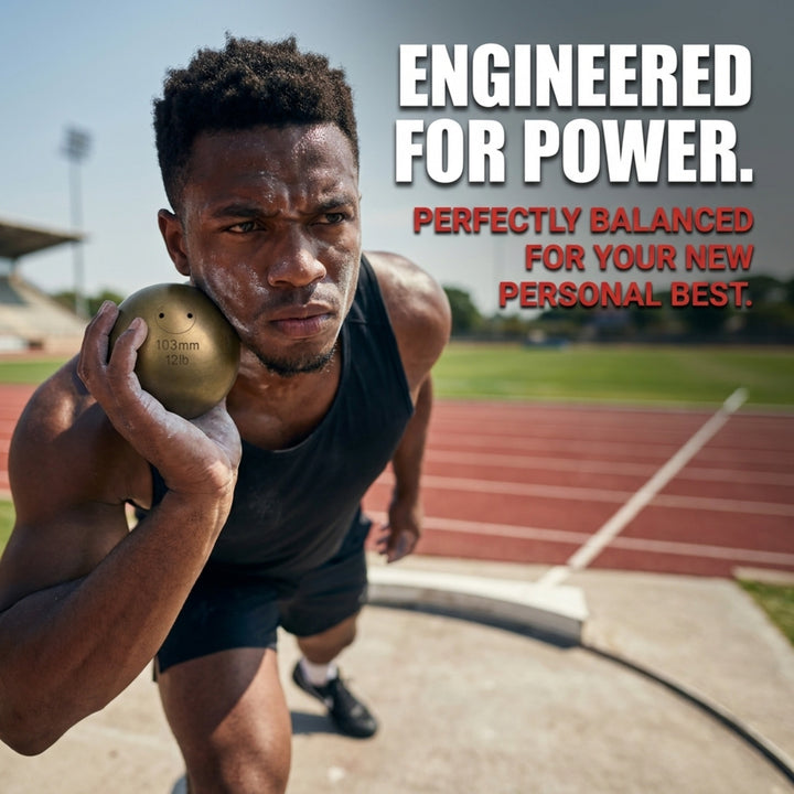 Amber Fight Gear Precision Brass Shotput IAAF Compliant, Superior Grip &amp; Weight Calibration for Competitive Performance