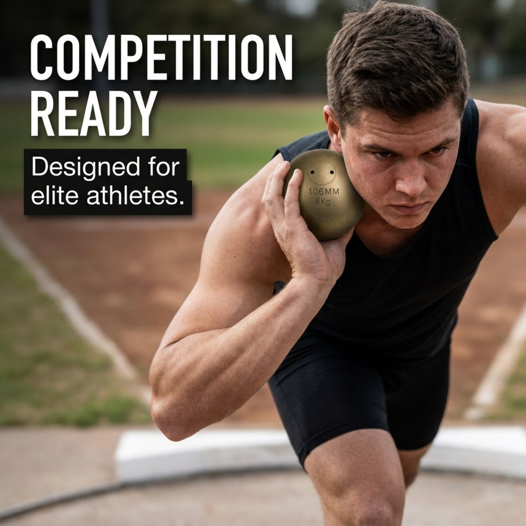 Amber Fight Gear Precision Brass Shotput IAAF Compliant, Superior Grip &amp; Weight Calibration for Competitive Performance