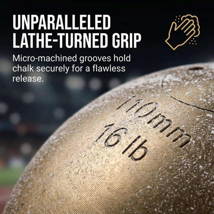 Amber Fight Gear Precision Brass Shotput IAAF Compliant, Superior Grip &amp; Weight Calibration for Competitive Performance