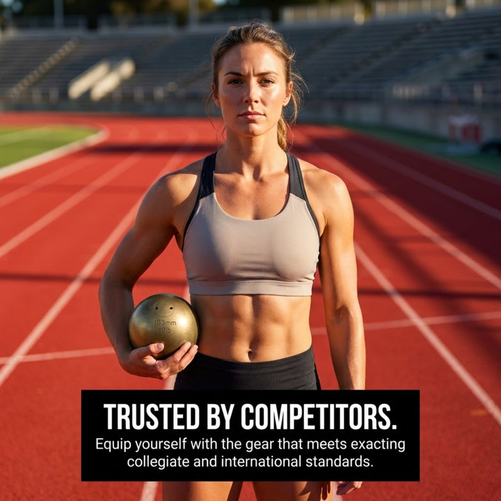 Amber Fight Gear Precision Brass Shotput IAAF Compliant, Superior Grip &amp; Weight Calibration for Competitive Performance