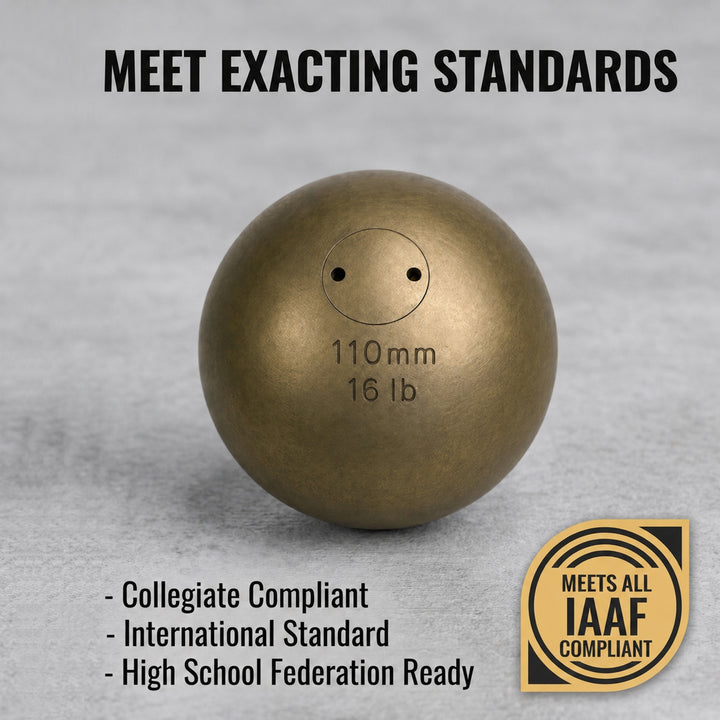Amber Fight Gear Precision Brass Shotput IAAF Compliant, Superior Grip &amp; Weight Calibration for Competitive Performance