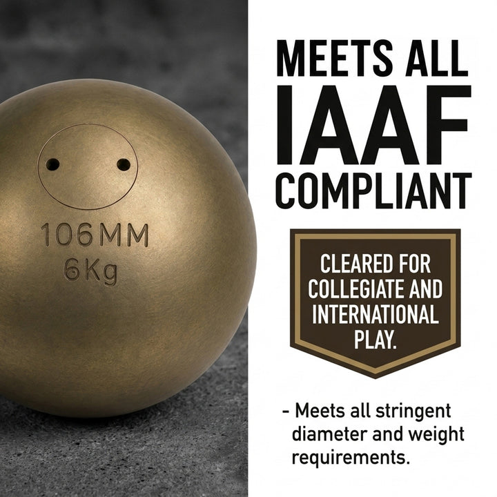 Amber Fight Gear Precision Brass Shotput IAAF Compliant, Superior Grip &amp; Weight Calibration for Competitive Performance