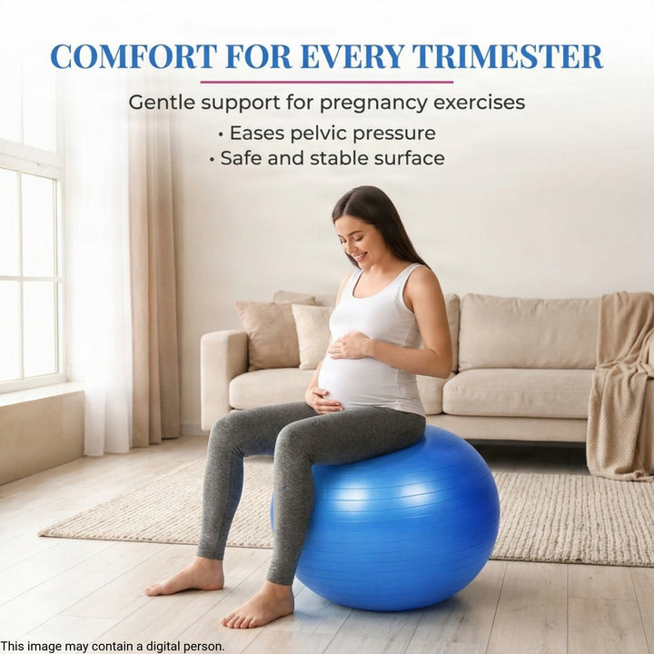 Amber Fight Gear Fitness Ball with Strap Anti-Burst Exercise Ball, 55-75cm