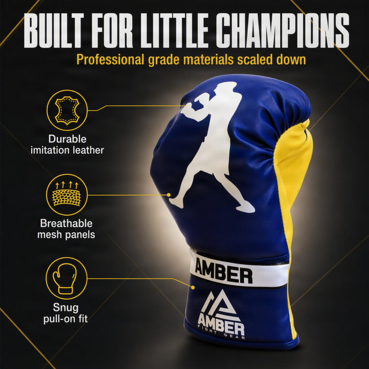 Junior Boxing Gloves 6oz for Kids Age 3 to 6, Training Gloves for MMA, Muay Thai, Kickboxing, Punching Bag, Wrist Support &amp; Breathable