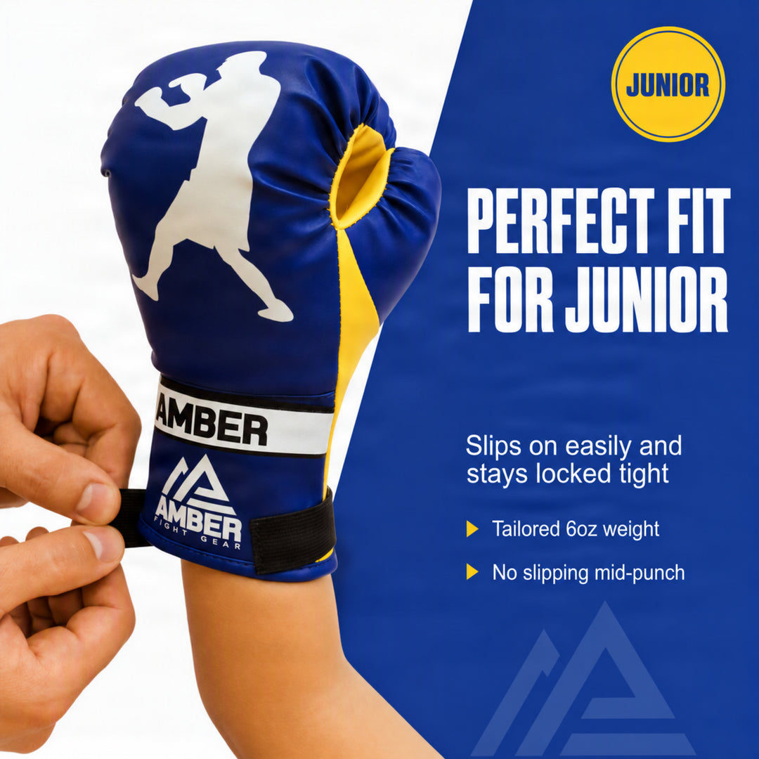 Junior Boxing Gloves 6oz for Kids Age 3 to 6, Training Gloves for MMA, Muay Thai, Kickboxing, Punching Bag, Wrist Support &amp; Breathable
