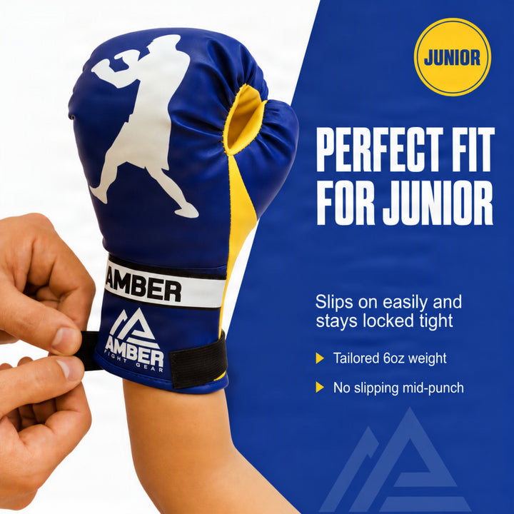 Junior Boxing Gloves 6oz for Kids Age 3 to 6, Training Gloves for MMA, Muay Thai, Kickboxing, Punching Bag, Wrist Support &amp; Breathable