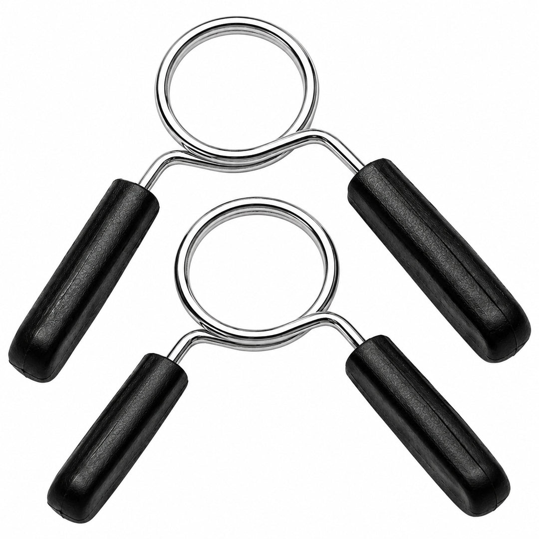1 inch Chromed Spring Clip Collar Pair - Effortless Plate Switching for Efficient Workouts