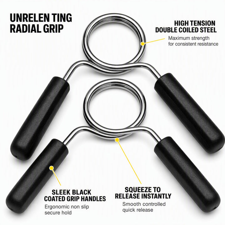1 inch Chromed Spring Clip Collar Pair - Effortless Plate Switching for Efficient Workouts