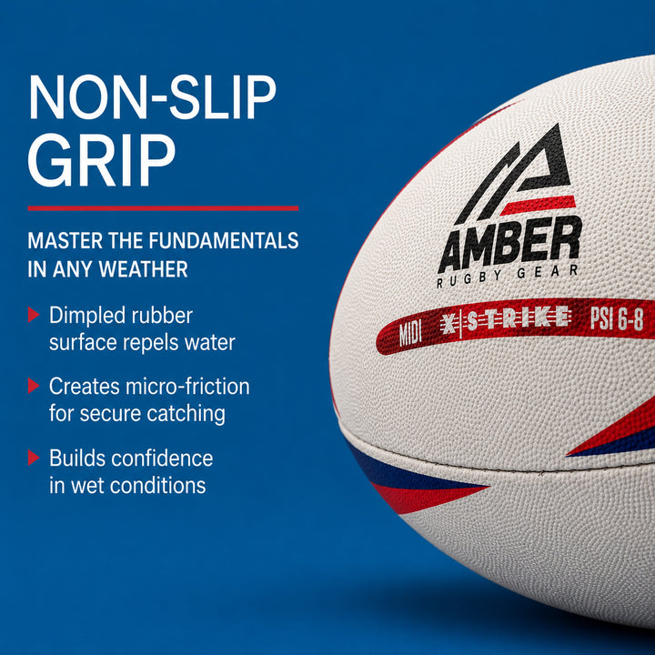 Amber Sports Recreational Midi Ball with Non-Slip Surface for All-Weather Use - Official Size and Weight for Match or Training
