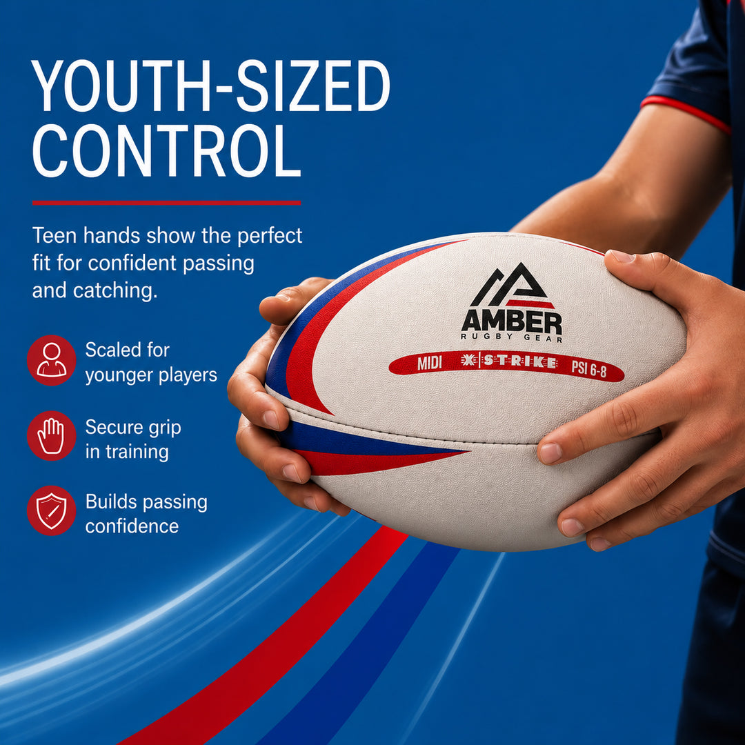 Amber Sports Recreational Midi Ball with Non-Slip Surface for All-Weather Use - Official Size and Weight for Match or Training