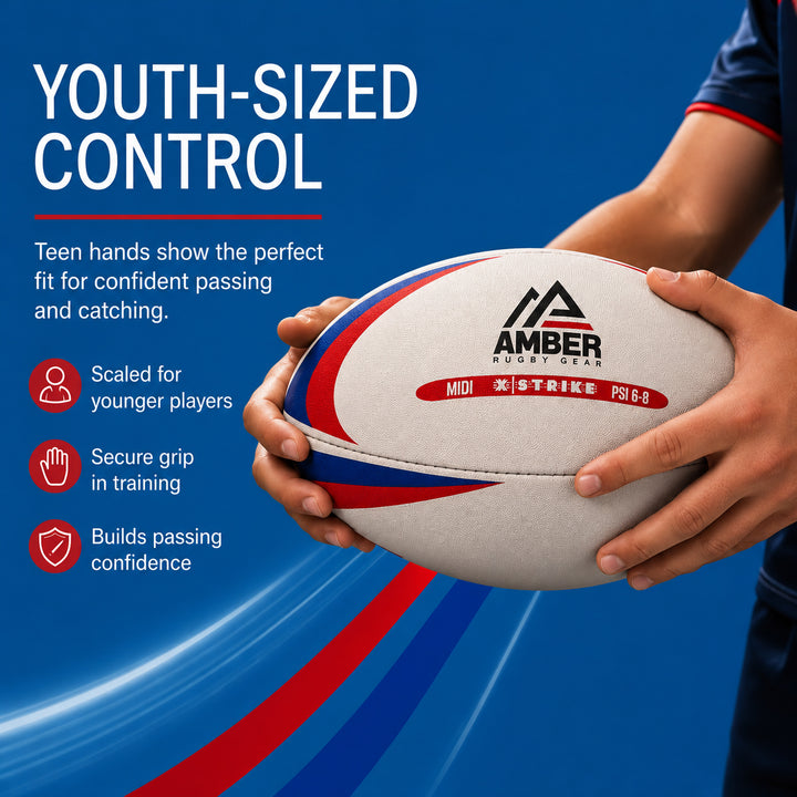 Amber Sports Recreational Midi Ball with Non-Slip Surface for All-Weather Use - Official Size and Weight for Match or Training