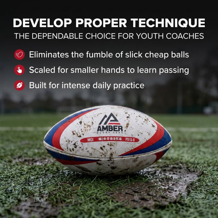 Amber Sports Recreational Midi Ball with Non-Slip Surface for All-Weather Use - Official Size and Weight for Match or Training