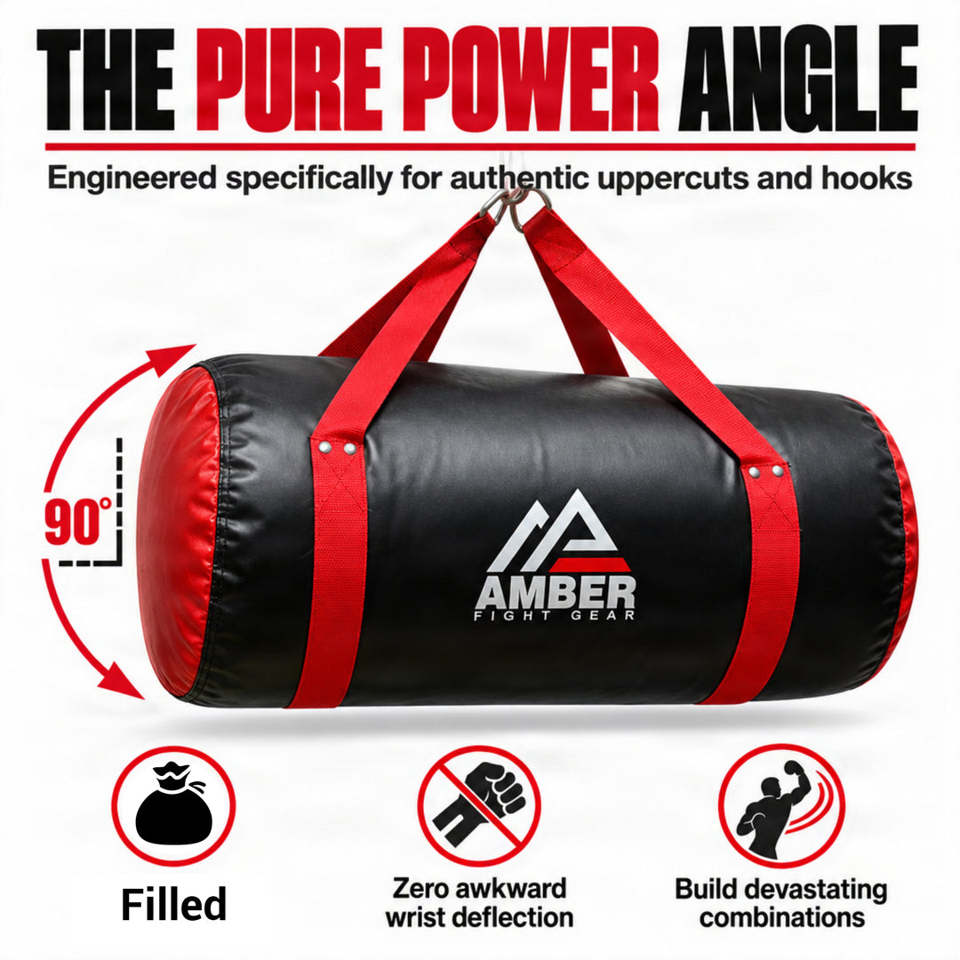 Amber Fight Gear Synthetic Leather Uppercut Bag for Boxing &amp; MMA, 60 lb