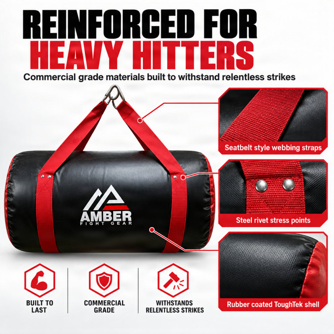 Amber Fight Gear Synthetic Leather Uppercut Bag for Boxing &amp; MMA, 60 lb