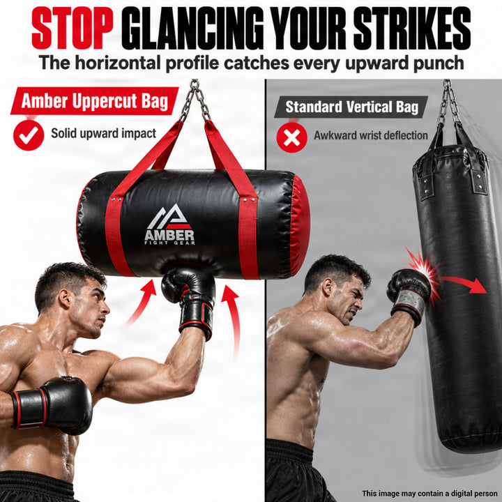 Amber Fight Gear Synthetic Leather Uppercut Bag for Boxing &amp; MMA, 60 lb