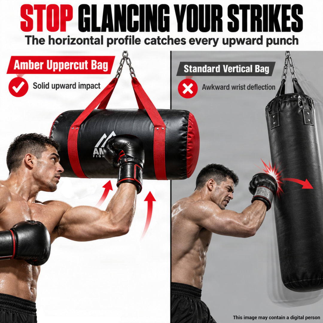 Amber Fight Gear Synthetic Leather Uppercut Bag for Boxing &amp; MMA, 60 lb