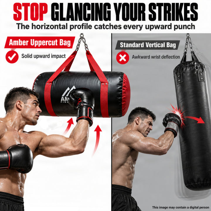 Amber Fight Gear Synthetic Leather Uppercut Bag for Boxing &amp; MMA, 60 lb